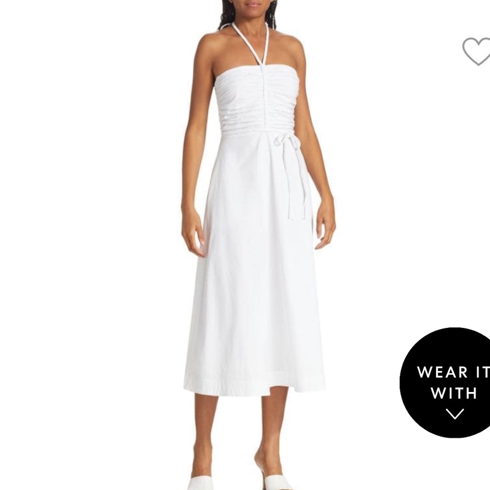 Veronica Beard Tucker Ruched Halter Midi Dress size 4